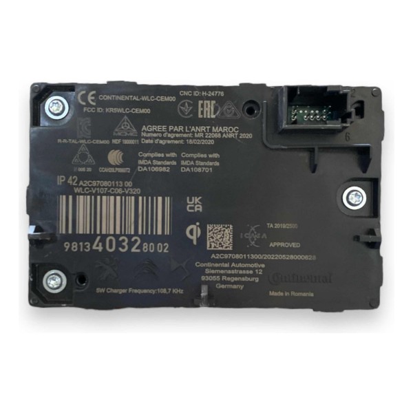 123 Módulo Carregador Celular Indução Console Peugeot 208 21