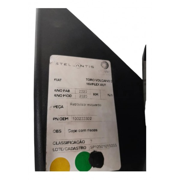 Retrovisor Esquerdo Fiat Toro 2022 2023
