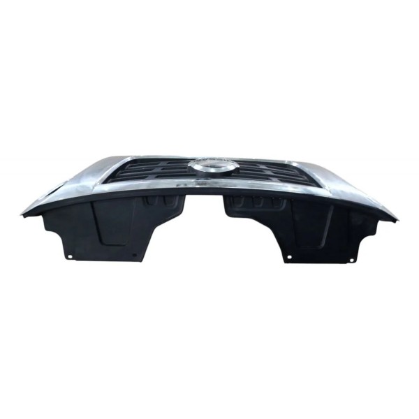 Grande Superior Dianteira Nissan Frontier 2017 2021 Cromado E Preto Cromado
